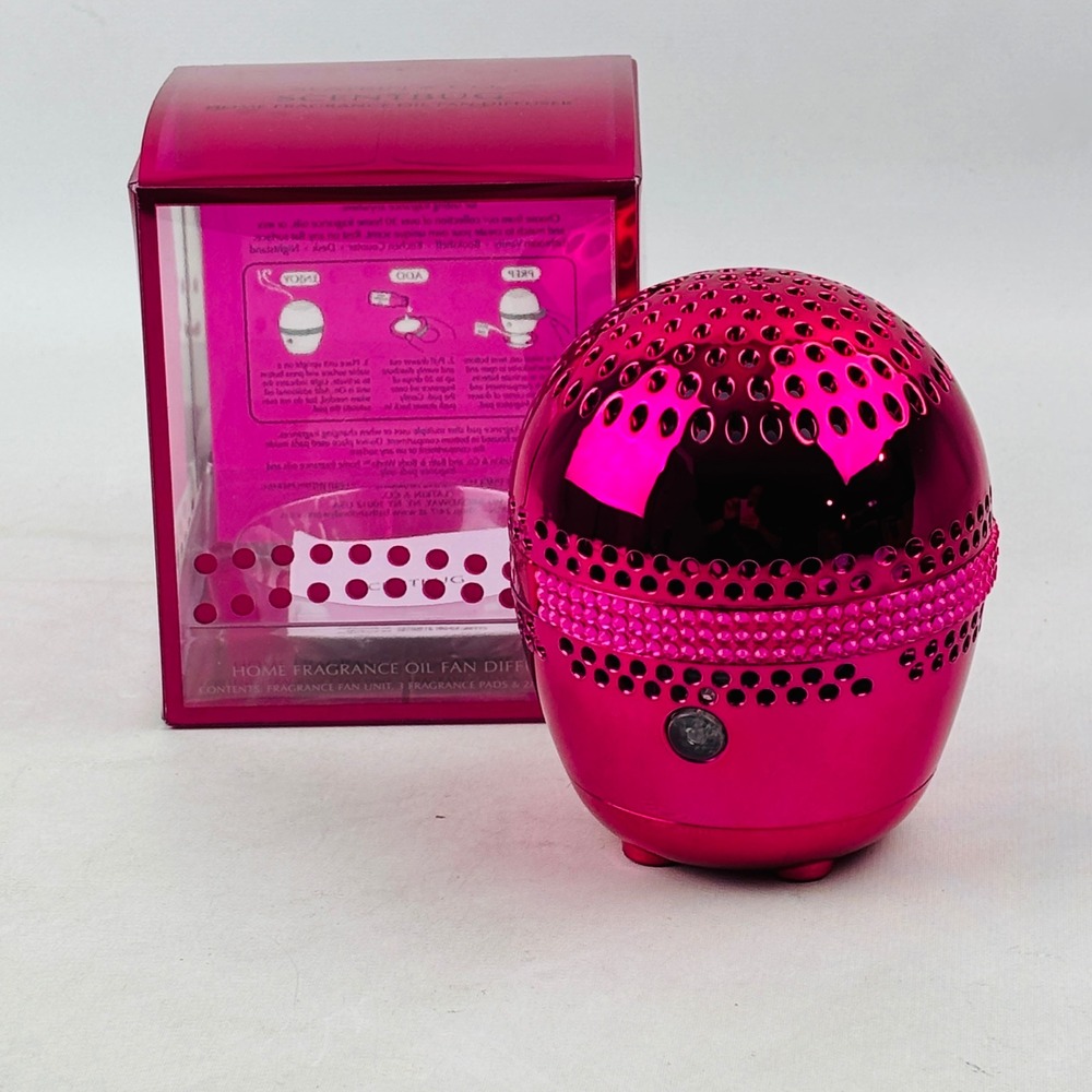 Slatkin & Co ScentBug Pink Rhinestone Metallic Home‎ Fragrance Oil Fan Diffuser
